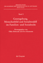 Gesetzgebung, Menschenbild und Sozialmodell im Familien- und Sozialrecht - Buchcover
